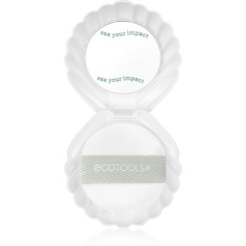 EcoTools Sea Gems Pearl Puff + Case oglinda cosmetica cu puf pentru pudră - imagine 2
